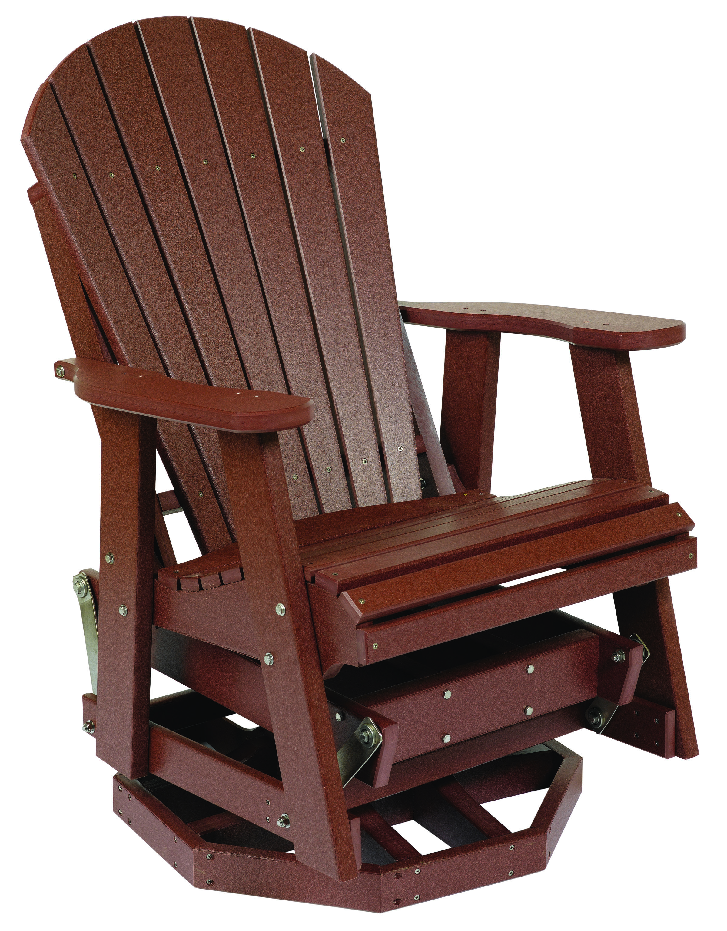 Backyard Adirondack Swivel Glider in Cherry - The Wooden Chair